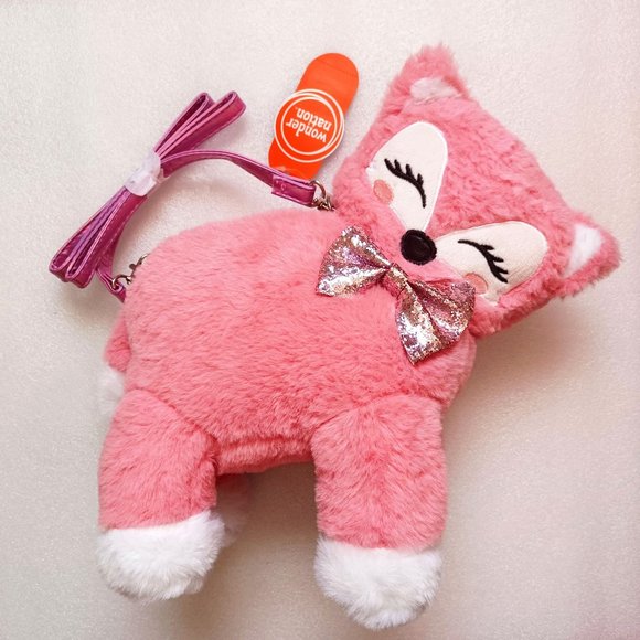 Girl’s Wonder Nation Kitty Koala Critter Stuffed Animal Plush Pink Purse NWT - Picture 1 of 8